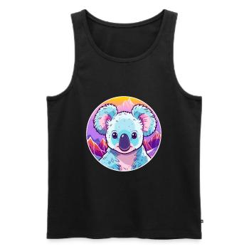 Koala Watercolor Cartoon Kawaii Pet Animal Colorfu - Men's Premium Organic Tank Top - black - Front - Michal (187cm)