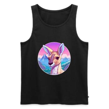 Kangourou Aquarelle Dessin Animé Kawaii Animal Animal Colo - Débardeur bio Premium Homme - noir - Devant - Michal (187cm)