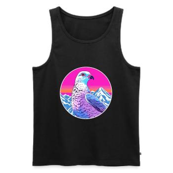 Pigeon Aquarelle Dessin Animé Kawaii Animal De Compagnie Colorf - Débardeur bio Premium Homme - noir - Devant - Michal (187cm)