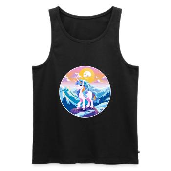Poney Aquarelle Dessin Animé Kawaii Animal De Compagnie Coloré - Débardeur bio Premium Homme - noir - Devant - AI Model Male 178 light (178cm)
