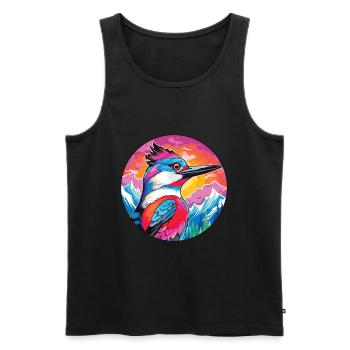 Specht Aquarell Karikatur Kawaii Haustier Tier Co - Männer Premium Bio Tank Top - Schwarz - Vorne - Michal (187cm)