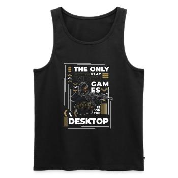 PC Online Keyboard Graphics - Men's Premium Organic Tank Top - black - Front - AI Model Male 178 light (178cm)