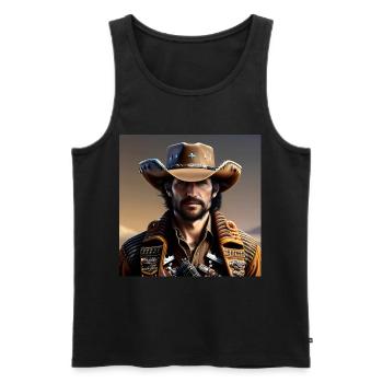 Cowboy - Men's Premium Organic Tank Top - black - Front - AI Model Male 178 light (178cm)