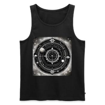 Black and White Universe of Darts - Men's Premium Organic Tank Top - black - Front - AI Model Male 178 light (178cm)