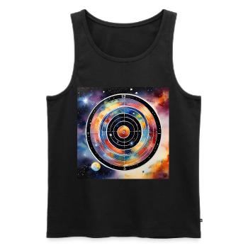 Dartboard Milky Way - Men's Premium Organic Tank Top - black - Front - AI Model Male 178 light (178cm)