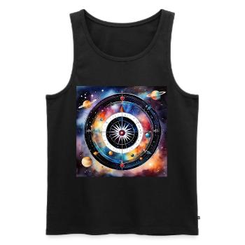 Universe of Darts - Men's Premium Organic Tank Top - black - Front - AI Model Male 178 light (178cm)