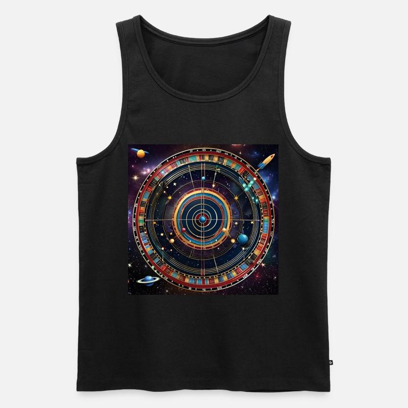 Planetare Präzision - Kosmische Dartscheibe - Männer Premium Bio Tank Top - Schwarz
