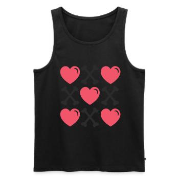 Valentines Tag Herzen und Knochen - Männer Premium Bio Tank Top - Schwarz - Vorne - Michal (187cm)
