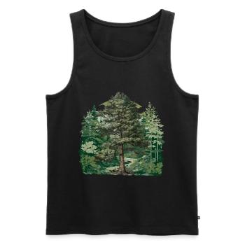 Wald Natur Wildnis Flora Naturliebhaber Baum - Männer Premium Bio Tank Top - Schwarz - Vorne - Michal (187cm)