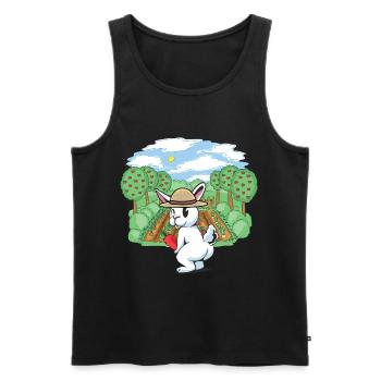 gardener, horticulture, harvest, vegetable, rabbit, rodent, gardener - Men's Premium Organic Tank Top - black - Front - Michal (187cm)