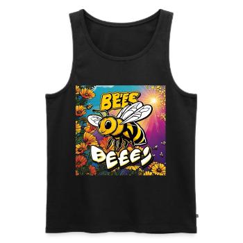 Bee Buzz - Men's Premium Organic Tank Top - black - Front - AI Model Male 178 light (178cm)