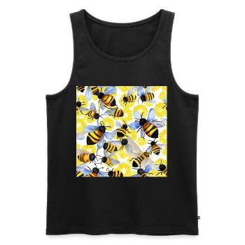 The Bees (Watercolor) - Men's Premium Organic Tank Top - black - Front - AI Model Male 178 light (178cm)