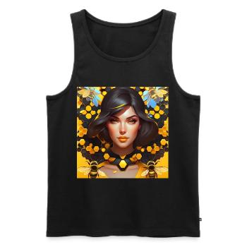 Queen Bee - Men's Premium Organic Tank Top - black - Front - AI Model Male 178 light (178cm)