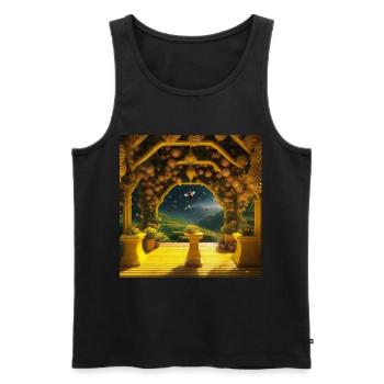Inside the Beehive - Men's Premium Organic Tank Top - black - Front - AI Model Male 178 light (178cm)