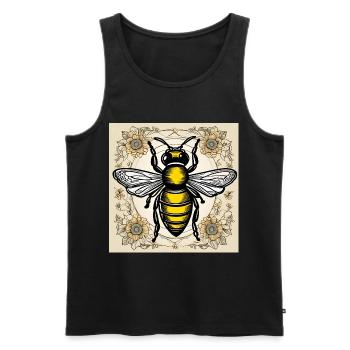 Honeybee - Men's Premium Organic Tank Top - black - Front - AI Model Male 178 light (178cm)