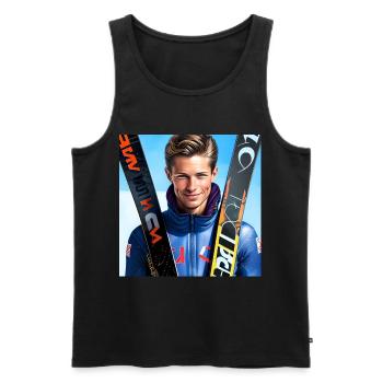 Skispringer - Männer Premium Bio Tank Top - Schwarz - Vorne - AI Model Male 178 light (178cm)