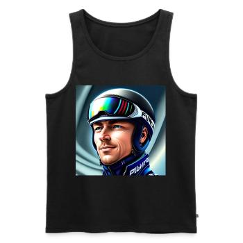 Portrait de sauteur à ski - Débardeur bio Premium Homme - noir - Devant - Michal (187cm)