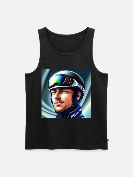 Skispringer Portrait - Männer Premium Bio Tank Top - Schwarz