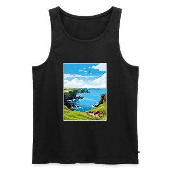 Mullion Cove Cornwall Vintage Reiseposter WPA - Männer Premium Bio Tank Top - Schwarz - Vorne - Michal (187cm)