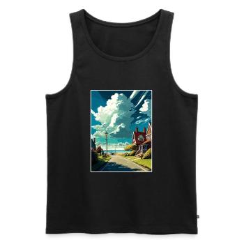 New Romney England Kent Vintage Reiseposter WPA - Männer Premium Bio Tank Top - Schwarz - Vorne - Michal (187cm)