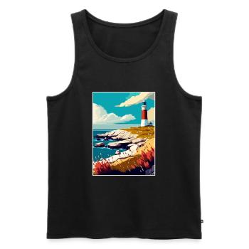Portland Bill England Vintage Reiseposter WPA - Männer Premium Bio Tank Top - Schwarz - Vorne - Michal (187cm)