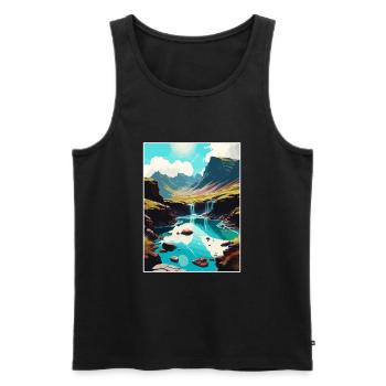 Isle Of Skye Scotland Vintage Travel Poster WPA - Men's Premium Organic Tank Top - black - Front - Michal (187cm)