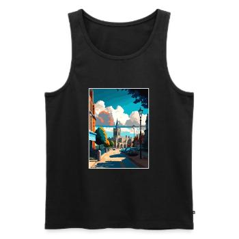 Rochester England Kent Vintage Reiseposter WPA - Männer Premium Bio Tank Top - Schwarz - Vorne - AI Model Male 178 light (178cm)
