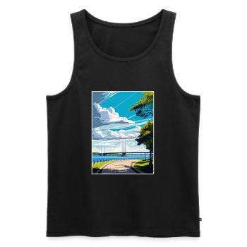Dartford Angleterre Kent Vintage voyage affiche WPA - Débardeur bio Premium Homme - noir - Devant - Michal (187cm)