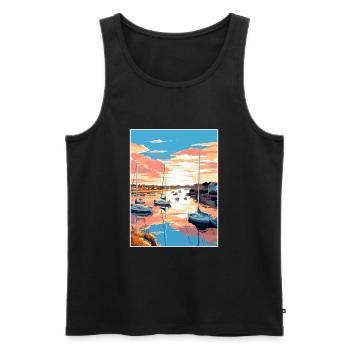 Poole Harbour England Vintage Reiseposter WPA - Männer Premium Bio Tank Top - Schwarz - Vorne - Michal (187cm)