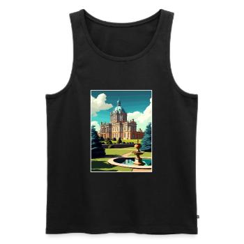 Château Howard Angleterre Vintage voyage affiche WPA - Débardeur bio Premium Homme - noir - Devant - AI Model Male 178 light (178cm)