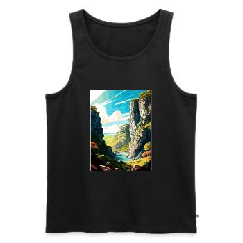 Cheddar Gorge England Vintage Reiseposter WPA - Männer Premium Bio Tank Top - Schwarz - Vorne - AI Model Male 178 light (178cm)