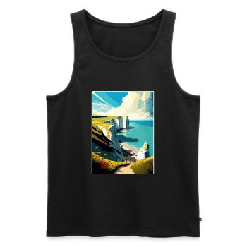 Eastbourne Decoration Vintage Travel Poster WPA - Men's Premium Organic Tank Top - black - Front - Michal (187cm)