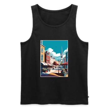 Galway Square Irland Vintage Reiseposter WPA - Männer Premium Bio Tank Top - Schwarz - Vorne - Michal (187cm)