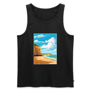 Torquay Cliffs England Vintage Travel Poster WPA - Men's Premium Organic Tank Top - black - Front - AI Model Male 178 light (178cm)
