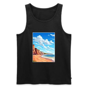 Torquay Cliffs England Vintage Travel Poster WPA - Men's Premium Organic Tank Top - black - Front - AI Model Male 178 light (178cm)