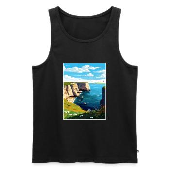 Bempton Cliffs England Vintage Reiseposter WPA - Männer Premium Bio Tank Top - Schwarz - Vorne - Michal (187cm)