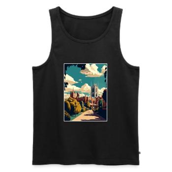 Bury S Edmunds England Vintage Travel Poster WPA - Men's Premium Organic Tank Top - black - Front - Michal (187cm)