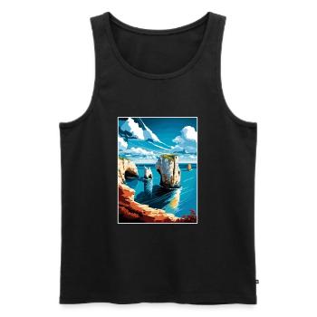 Old Harry Rocks England Vintage Travel Poster WPA - Men's Premium Organic Tank Top - black - Front - Michal (187cm)