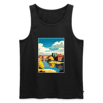 Newark On Trent England Vintage Travel Poster WPA - Men's Premium Organic Tank Top - black - Front - Michal (187cm)