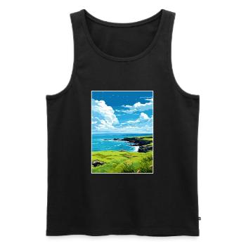 Rame Halbinsel Cornwall Vintage Reiseposter WPA - Männer Premium Bio Tank Top - Schwarz - Vorne - Michal (187cm)