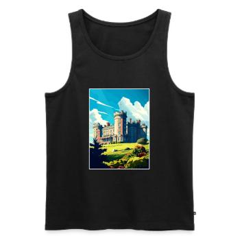 Château de Culzean Ecosse Vintage voyage affiche WPA - Débardeur bio Premium Homme - noir - Devant - AI Model Male 178 light (178cm)