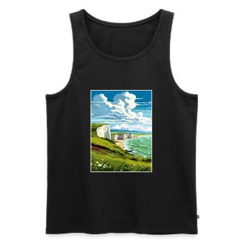 Sept sœurs Sussex Vintage voyage affiche WPA Art - Débardeur bio Premium Homme - noir - Devant - Michal (187cm)
