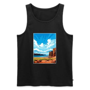 Isle Of Hoy Scotland Vintage Travel Poster WPA Art - Men's Premium Organic Tank Top - black - Front - Michal (187cm)
