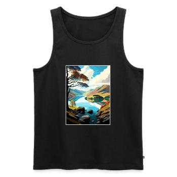 Ullswater Decoration Vintage Travel Poster WPA Art - Men's Premium Organic Tank Top - black - Front - Michal (187cm)