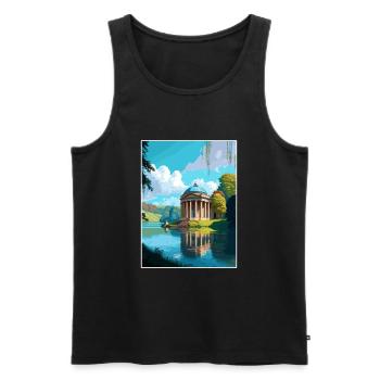 Stourhead Decoration Vintage Travel Poster WPA Art - Men's Premium Organic Tank Top - black - Front - Michal (187cm)