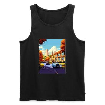 Cotswolds Angleterre Royaume-Uni Vintage voyage affiche WPA Art - Débardeur bio Premium Homme - noir - Devant - Michal (187cm)