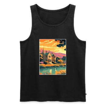 Cotswolds Angleterre Royaume-Uni Vintage voyage affiche WPA Art - Débardeur bio Premium Homme - noir - Devant - Michal (187cm)