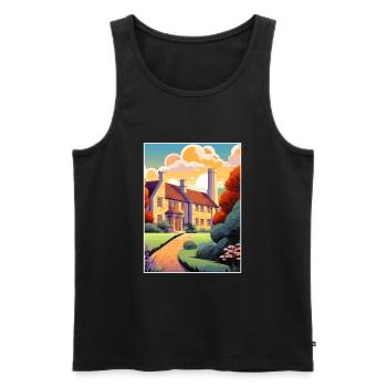 Cotswolds Angleterre Royaume-Uni Vintage voyage affiche WPA Art - Débardeur bio Premium Homme - noir - Devant - Michal (187cm)