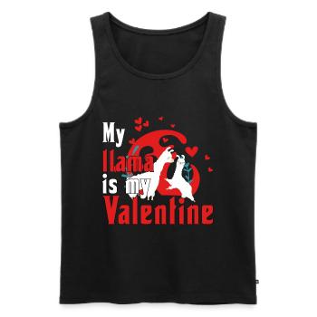 Le lama est mon Valentin - Débardeur bio Premium Homme - noir - Devant - Michal (187cm)