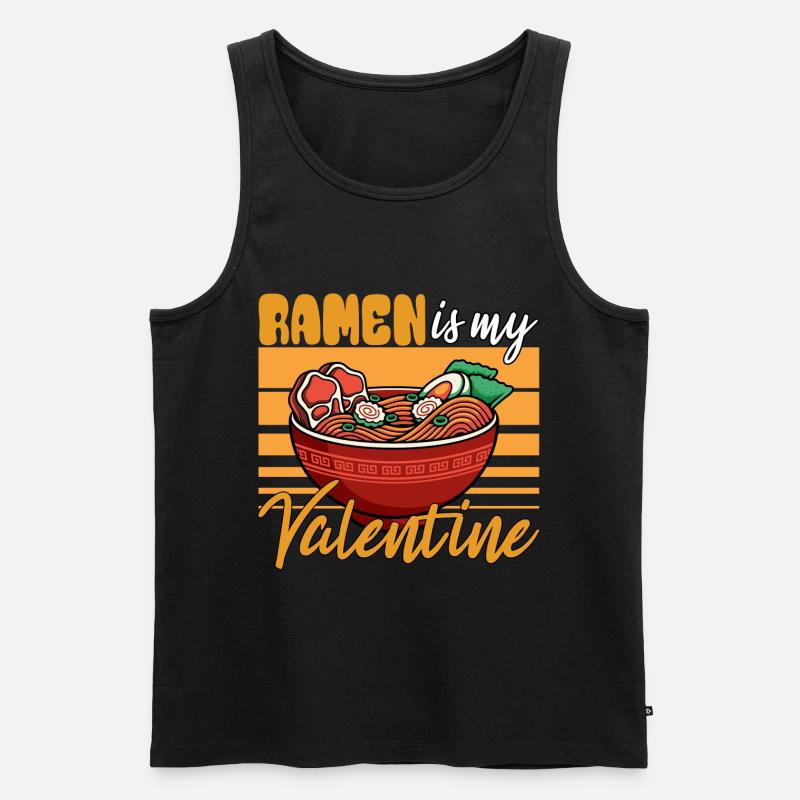 ramen is my valentine - Männer Premium Bio Tank Top - Schwarz